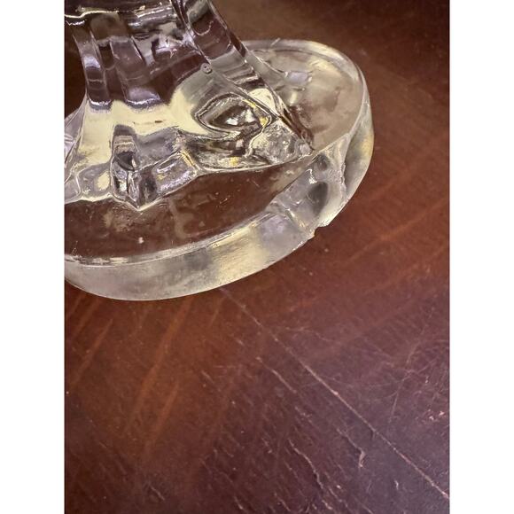 Vintage Clear Pressed Glass Rooster Figurine 8” Tall Round Base Chip on Rim - Picture 10 of 10